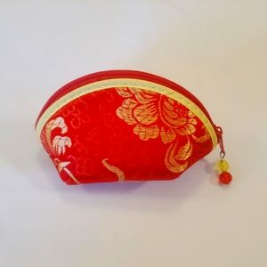 Asian Japanese Coin Bag Red & Gold NWNT